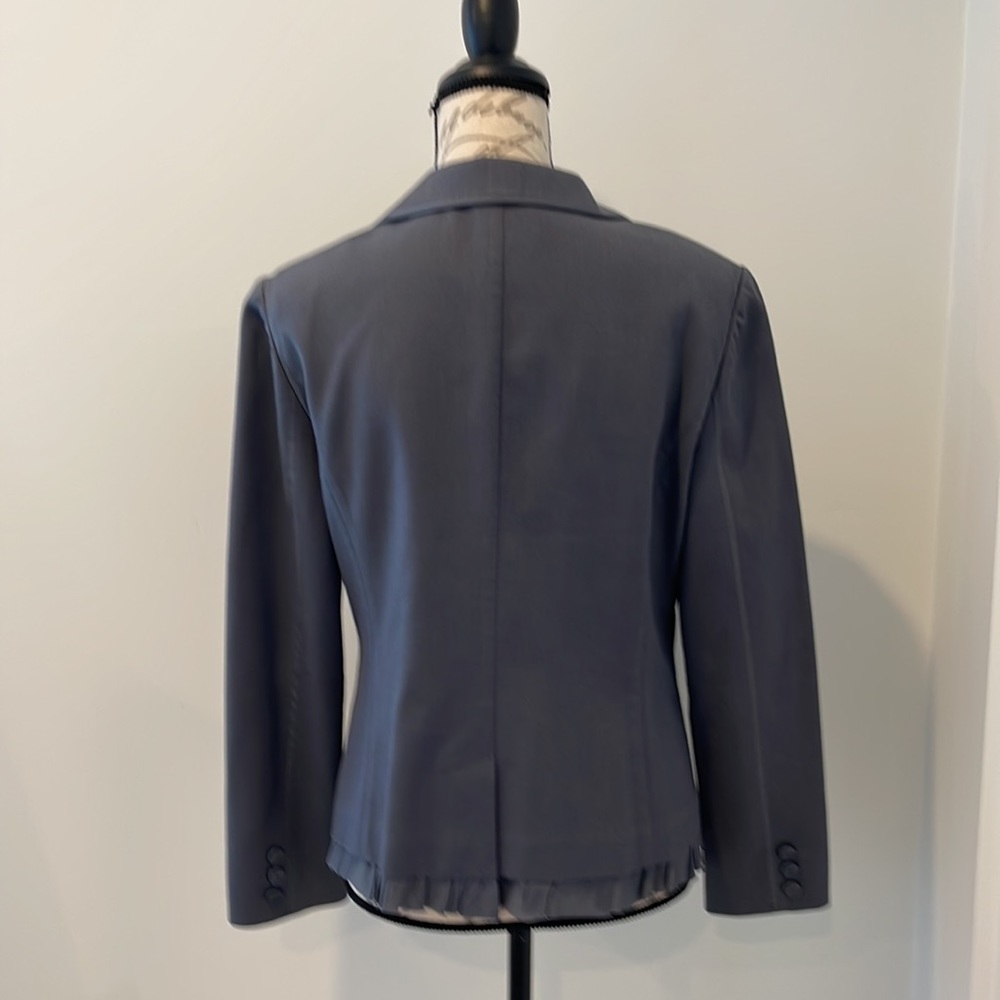Rebecca Taylor ruffle blazer in steel grey - Picture 3 of 9